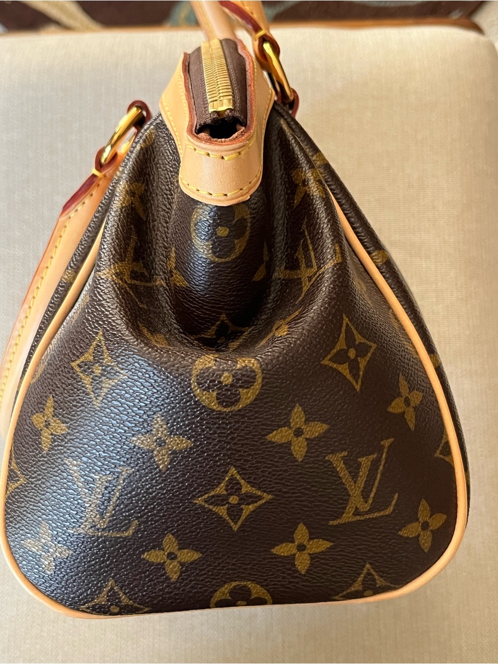 Louis Vuitton Tivoli PM Monogram Canvas Brown & Vachetta Leather Satchel - Picture 3 of 11